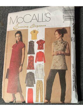 McCall's 3826 Evening Elegance Skirt Shirt Pant Sewing Pattern Sizes 8-10-12-14